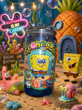 Character snow globe “honey drip” tumbler